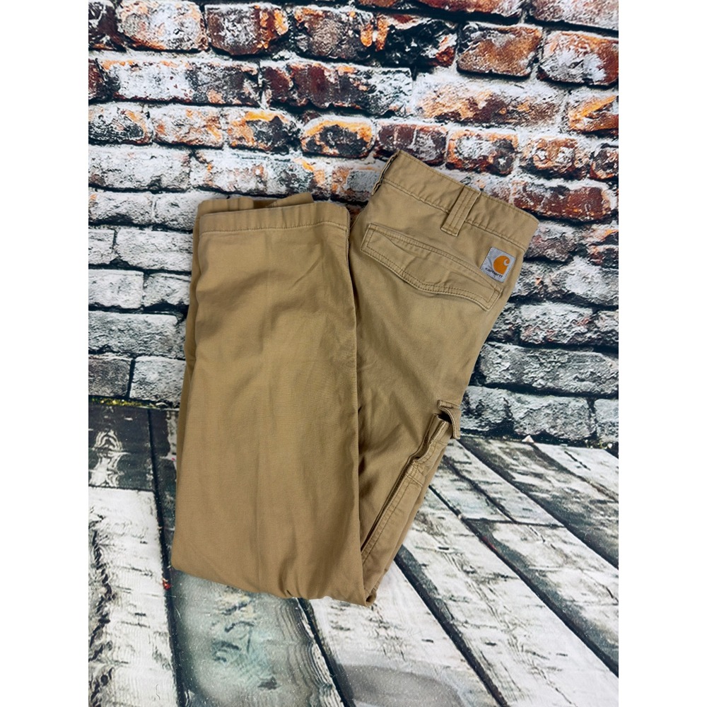 Carhartt Mens Rugged Flex Relaxed Fit Canvas Cargo Work Pants Tan 33x30 103574